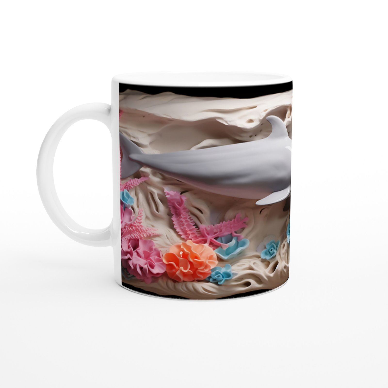 Neon Mercanlar ve Sevimli Yunus Temalı Su Altı Kupa Bardak - 2