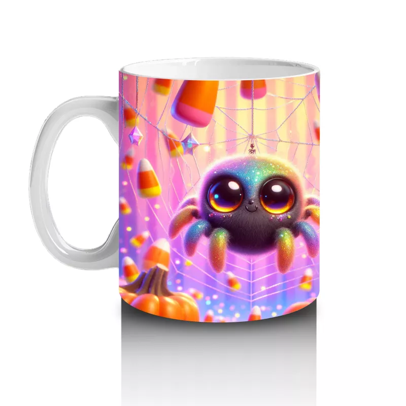 Neon Renkli Sevimli Canavarlar Figürlü Tatlı Cadılar Bayramı Baskılı Kupa Bardak - 2