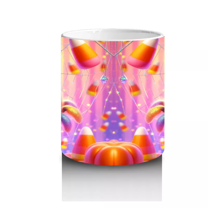 Neon Renkli Sevimli Canavarlar Figürlü Tatlı Cadılar Bayramı Baskılı Kupa Bardak - 3