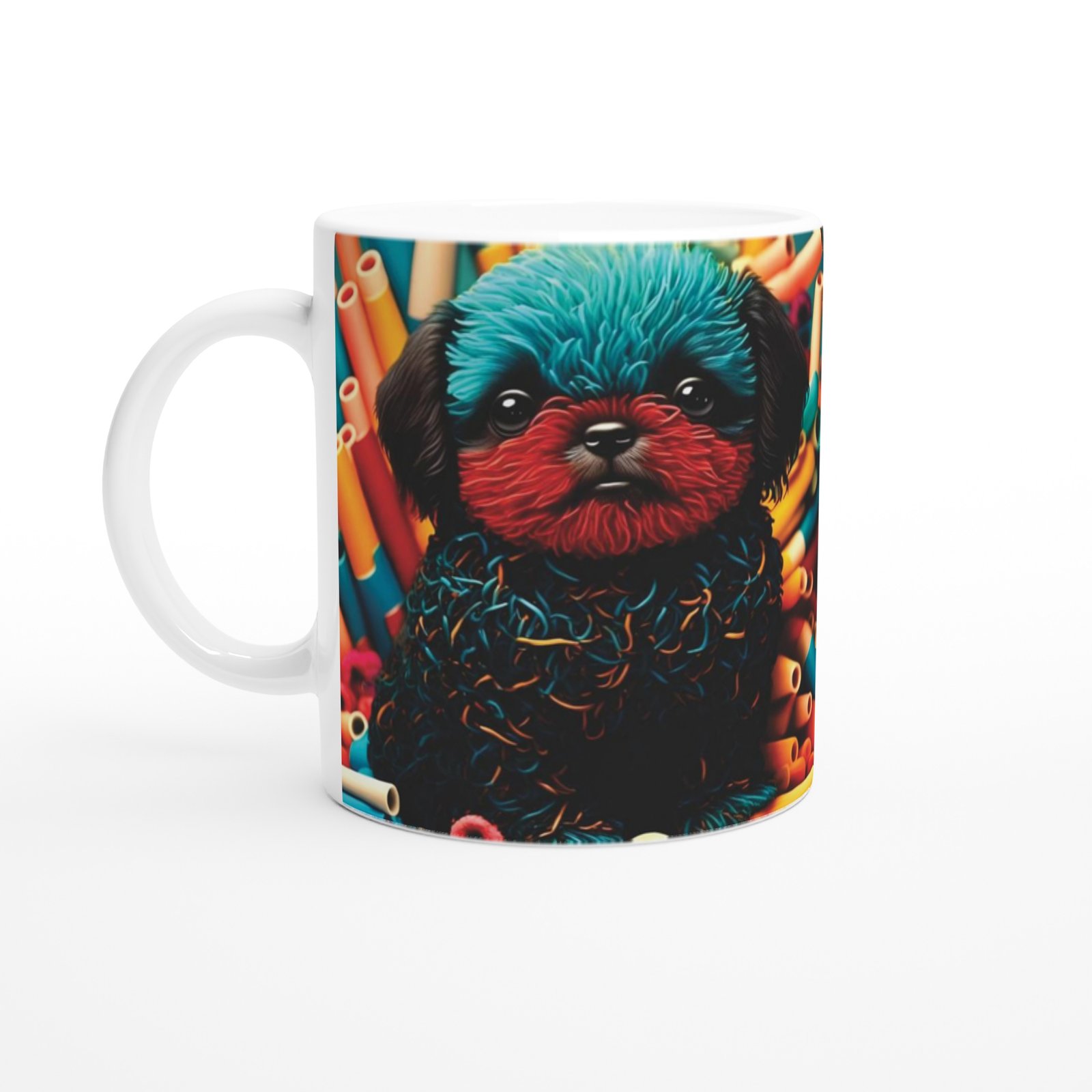 Neon Renkli Sevimli Köpek Kupa Bardak