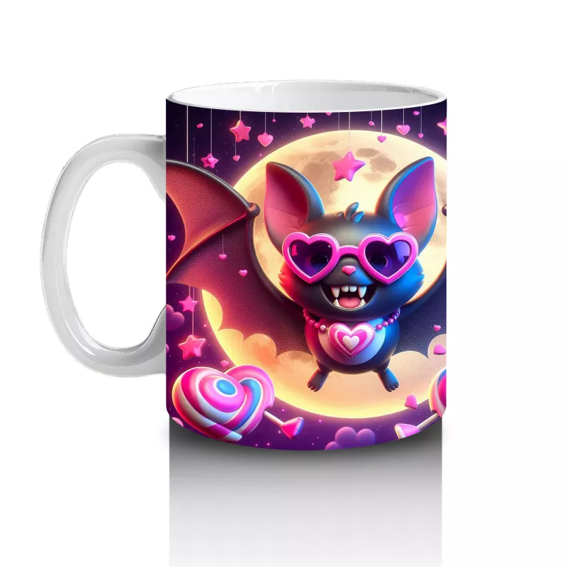 Neon Renkli Şeytan Maskesi Figürlü Korku Temalı Baskılı Kupa Bardak - 2