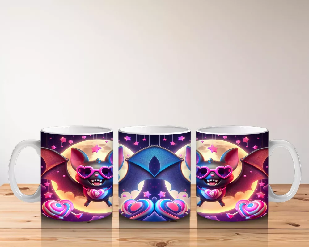 Neon Renkli Şeytan Maskesi Figürlü Korku Temalı Baskılı Kupa Bardak - 5