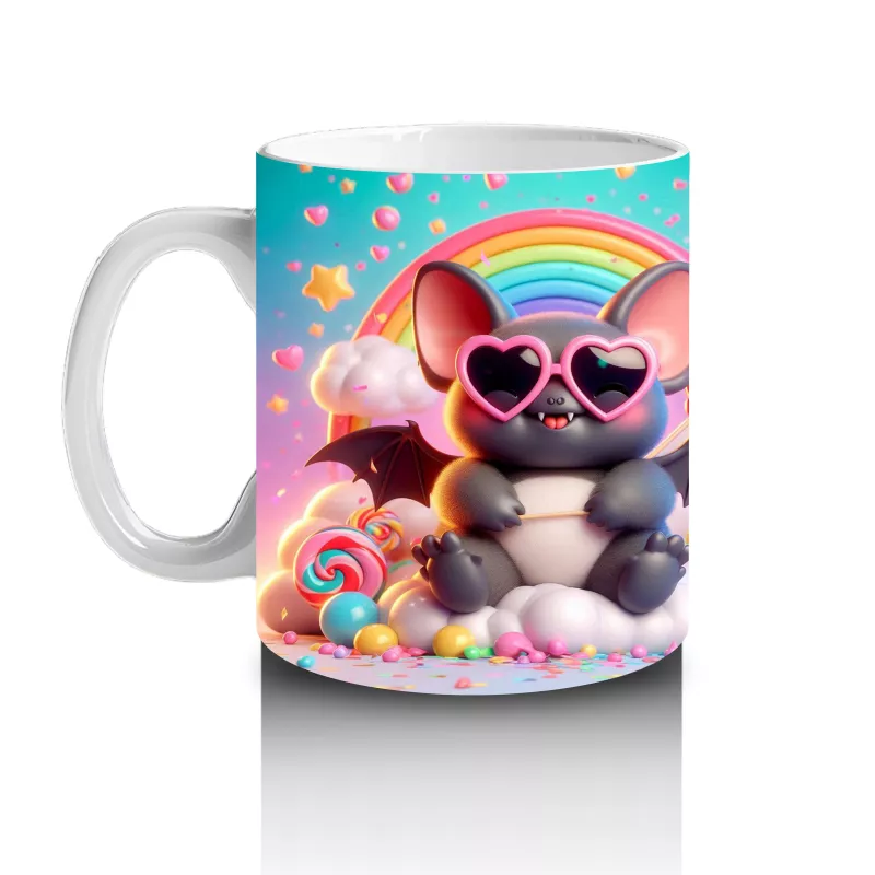 Neon Renkli Tatlı Canavarlar Figürlü Eğlenceli Cadılar Bayramı Baskılı Kupa Bardak - 2