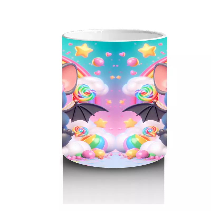 Neon Renkli Tatlı Canavarlar Figürlü Eğlenceli Cadılar Bayramı Baskılı Kupa Bardak - 3