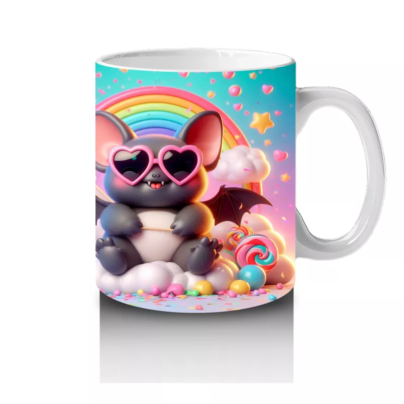 Neon Renkli Tatlı Canavarlar Figürlü Eğlenceli Cadılar Bayramı Baskılı Kupa Bardak - 4