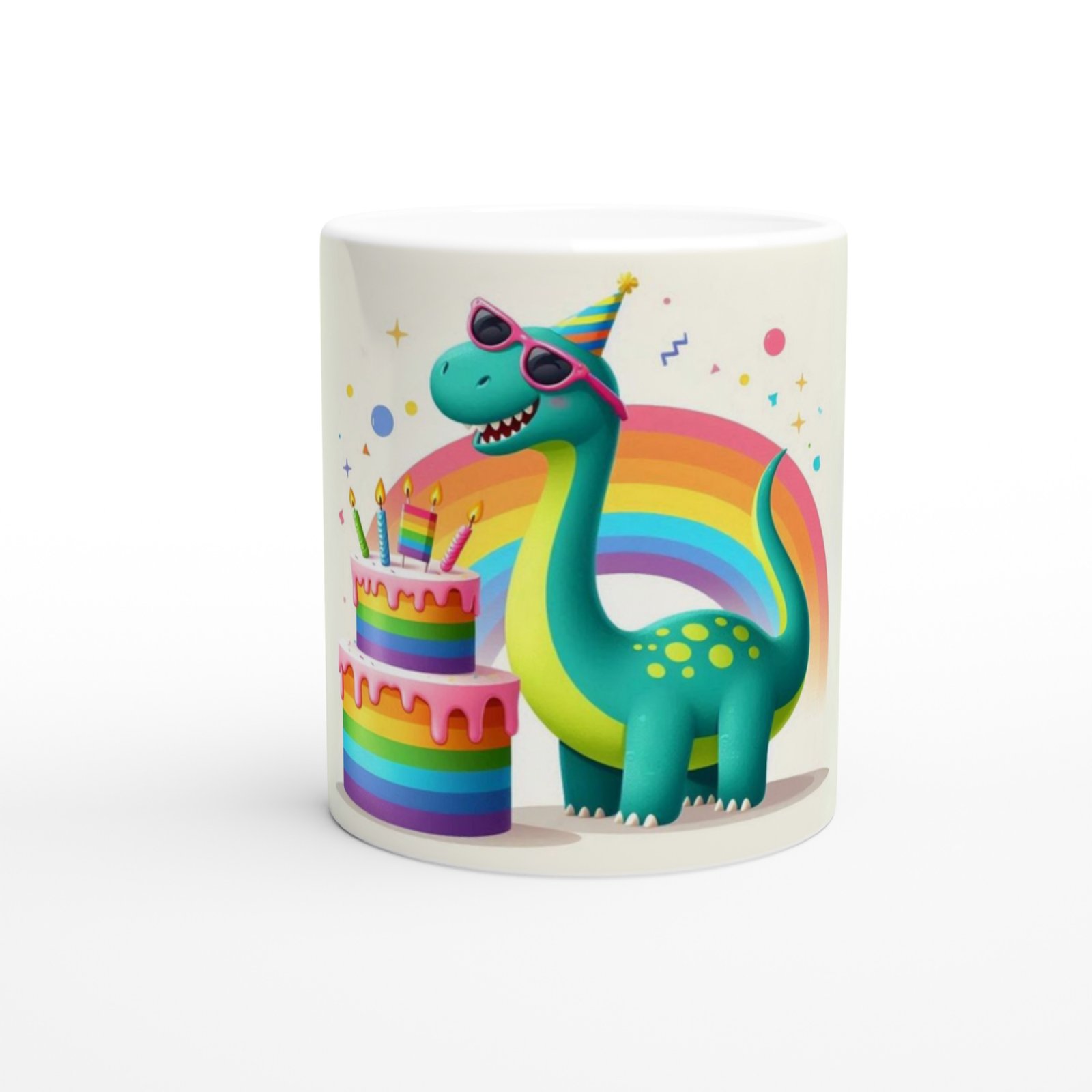 Neşeli Dinozor Doğum Günü Temalı Çocuklara Özel Baskılı Kupa Bardak