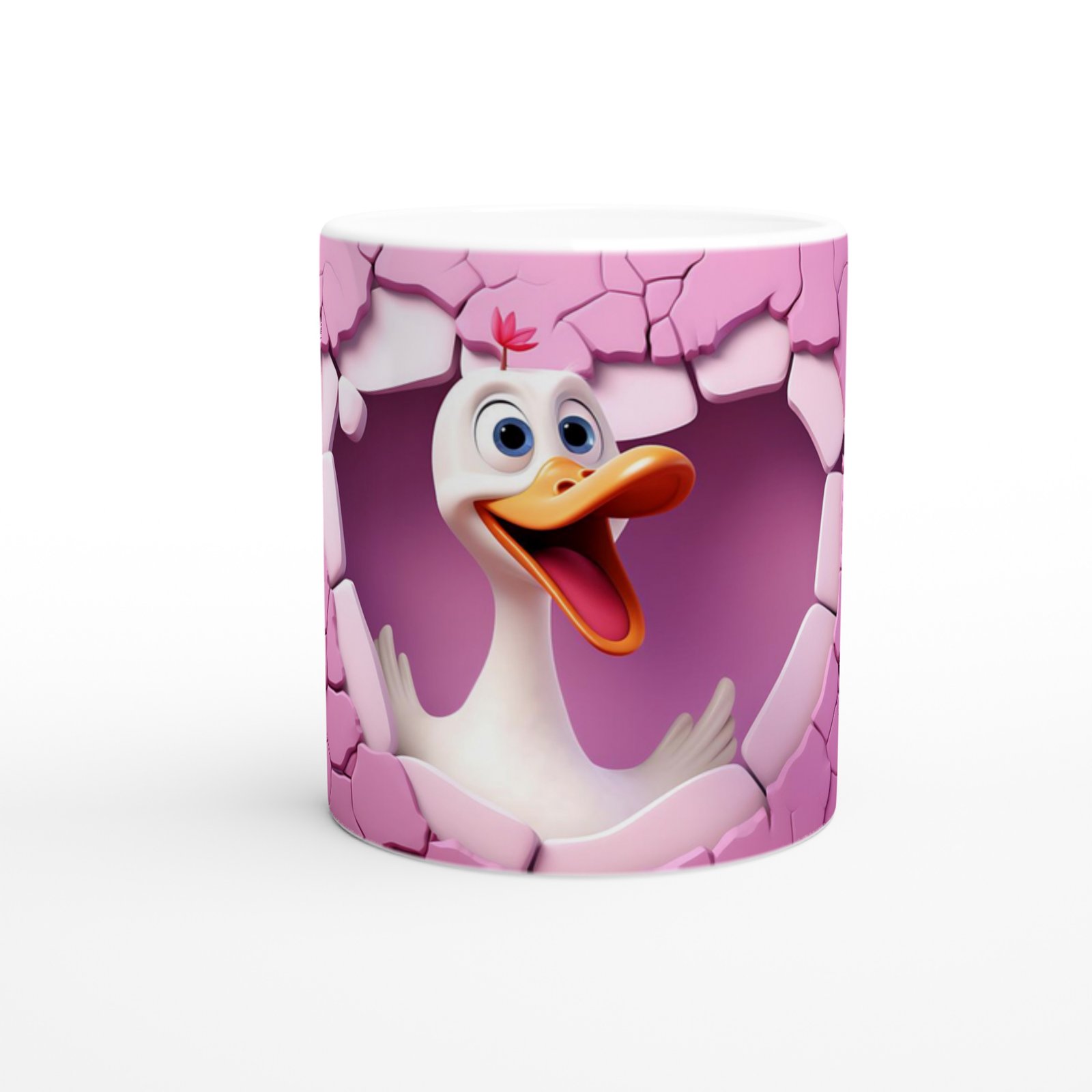 Neşeyle Bakan Ördek Temalı Baskılı Kupa Bardak