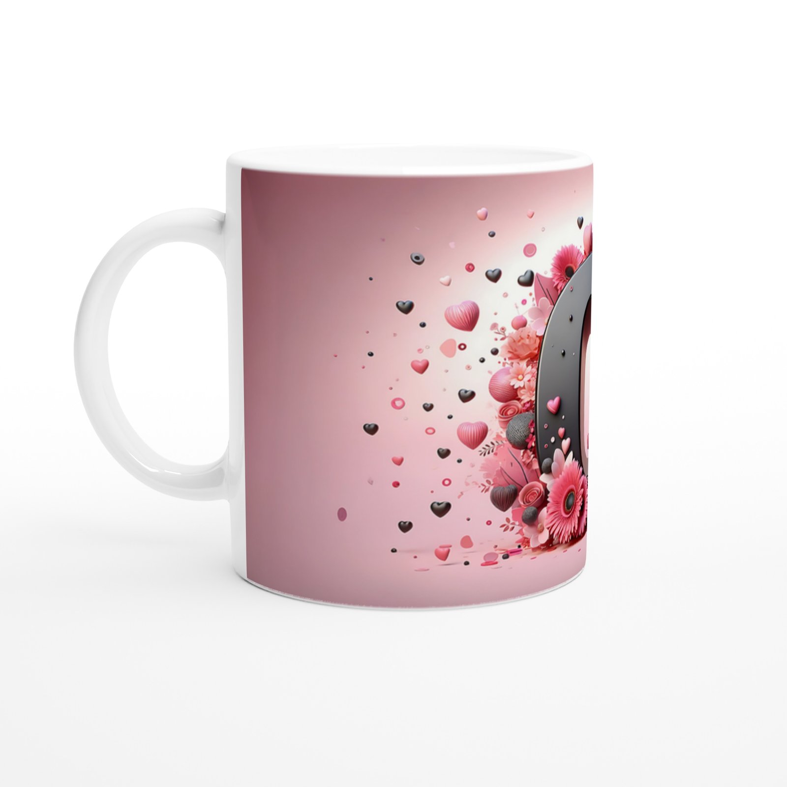 O Harfi Zarif Formlu Harfli Kupa Bardak - 2