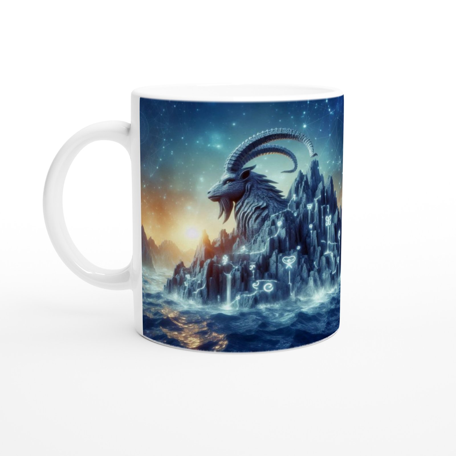 Oğlak Burcu Baskılı Kahve Kupası - Astral Denizaltı Dünyası Vs3