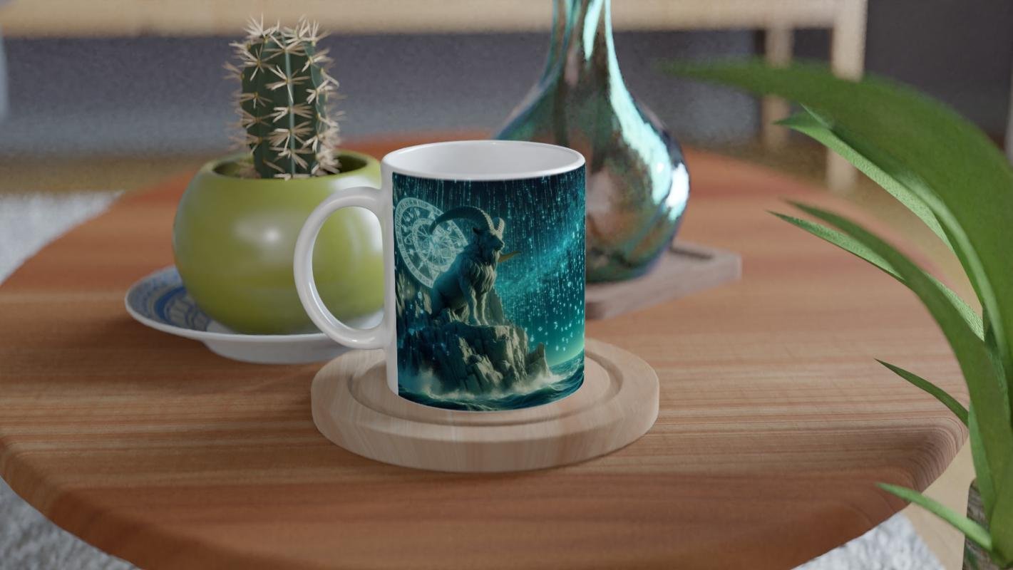 Oğlak Burcu Baskılı Kahve Kupası - Astral Denizaltı Dünyası Vs4 - 4