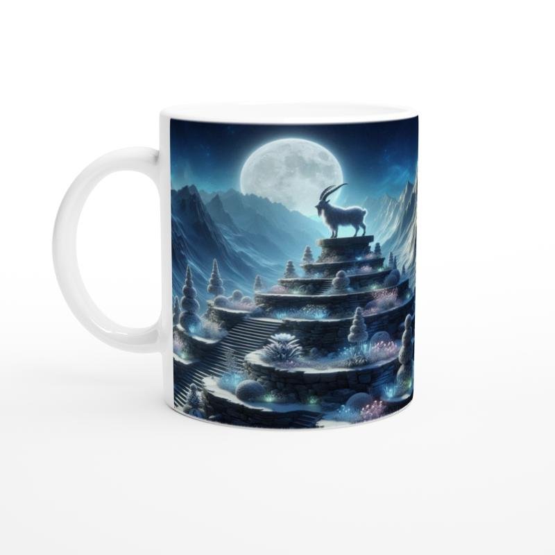 Oğlak Burcu Baskılı Kahve Kupası - Ay ışığında Zodyak Bahçesi Vs4