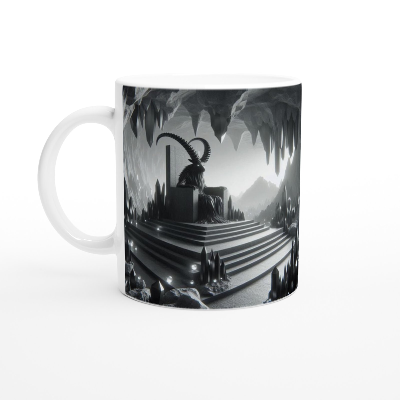 Oğlak Burcu Baskılı Kahve Kupası - Büyülü Kristal Mağarası Temalı Vs4