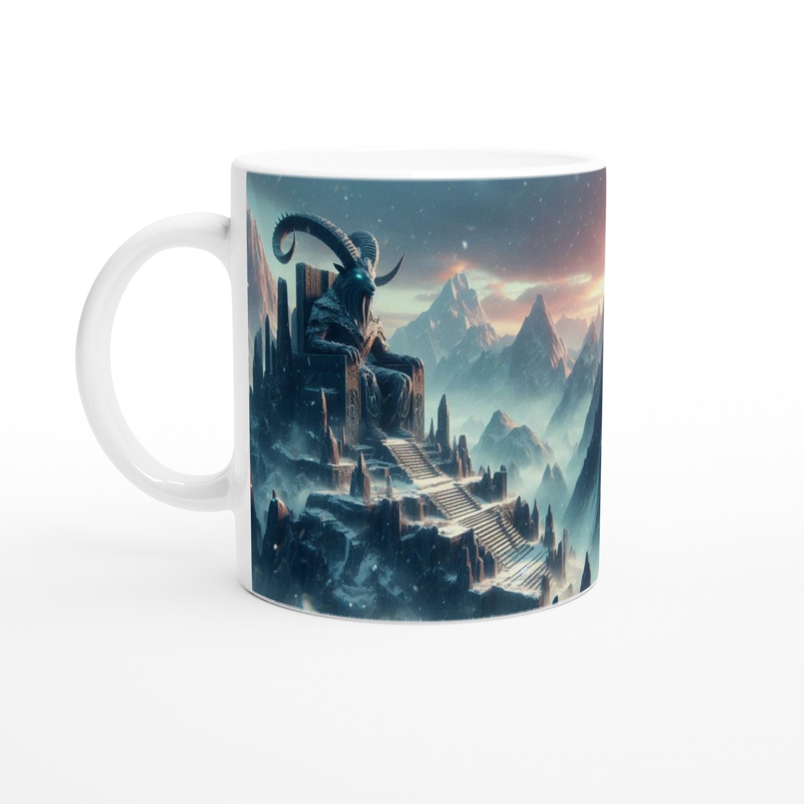 Oğlak Burcu Baskılı Kahve Kupası - Elementsel Doğa Krallığı Temalı Vs1