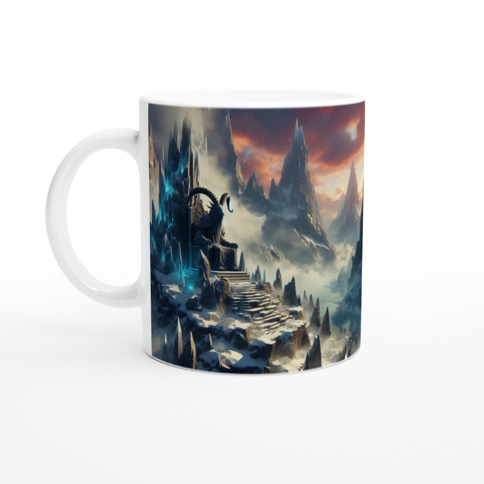 Oğlak Burcu Baskılı Kahve Kupası - Elementsel Doğa Krallığı Temalı Vs2