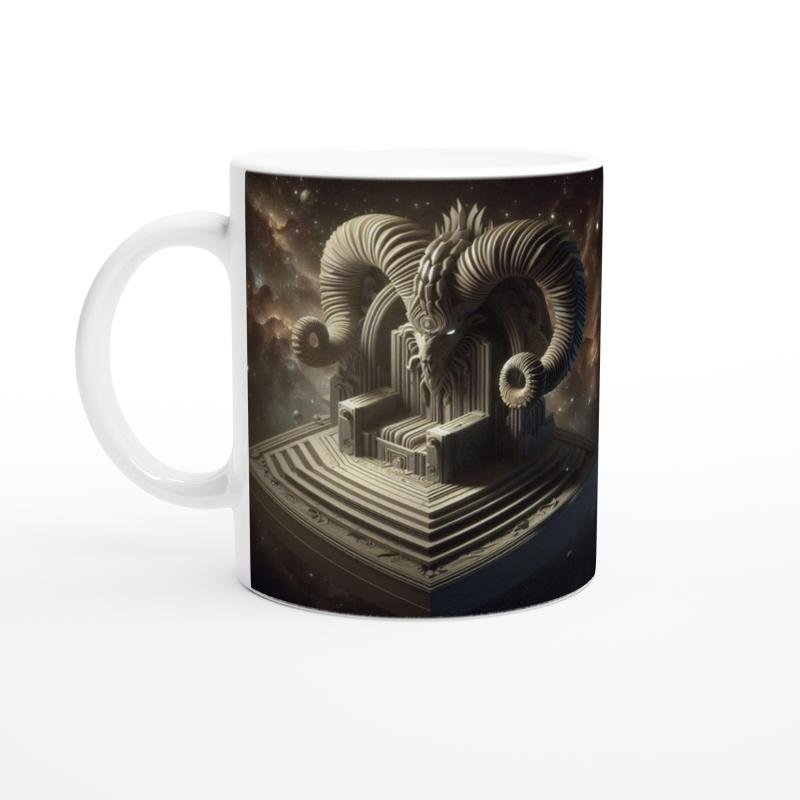 Oğlak Burcu Baskılı Kahve Kupası - Galaktik Taht Odası Temalı Vs1