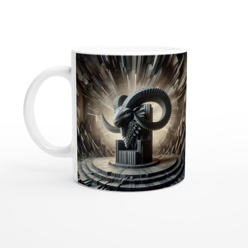 Oğlak Burcu Baskılı Kahve Kupası - Galaktik Taht Odası Temalı Vs2