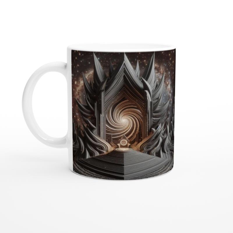 Oğlak Burcu Baskılı Kahve Kupası - Galaktik Taht Odası Temalı Vs3