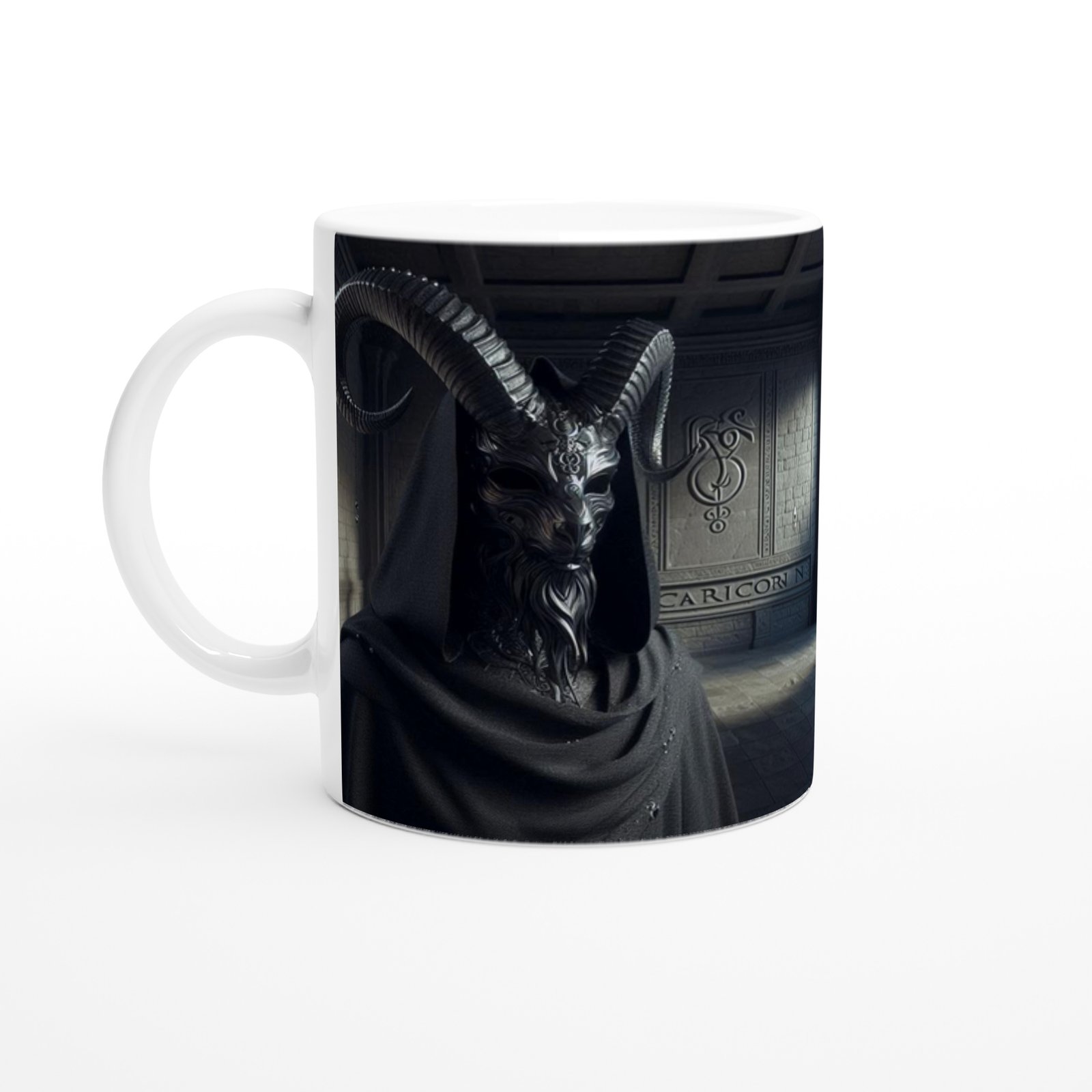 Oğlak Burcu Baskılı Kahve Kupası - Zodyak Maskeli Balo Vs3