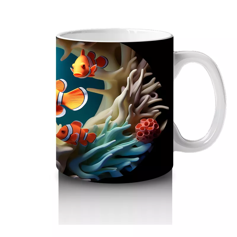 Okyanus Derinliğinde Neşeli Palyaço Balıkları – Baskılı Kupa - 4