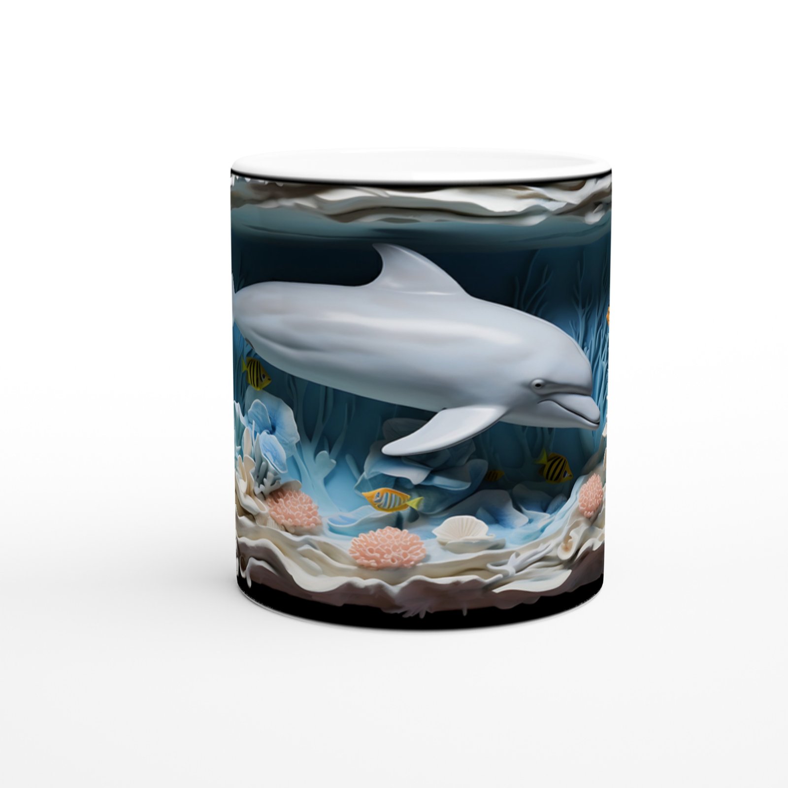 Okyanusun Derinliklerinde Yunus ve Mercanlar Kupa Bardak