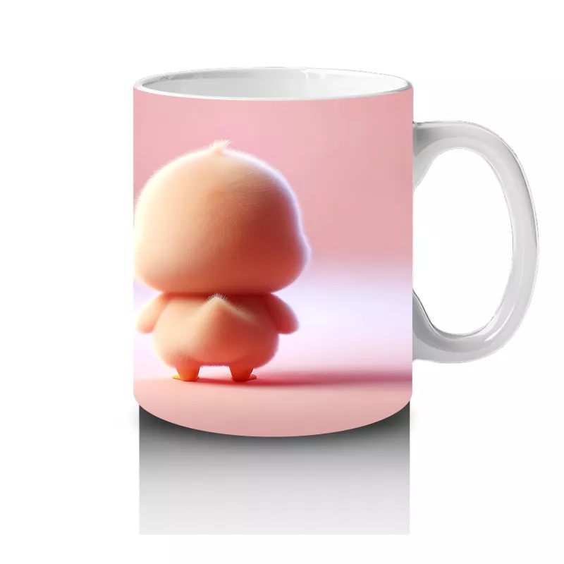 Ön ve Arka Yüzüyle Sevimli Bebek Figürleri – Baskılı Kahve Kupası - 4