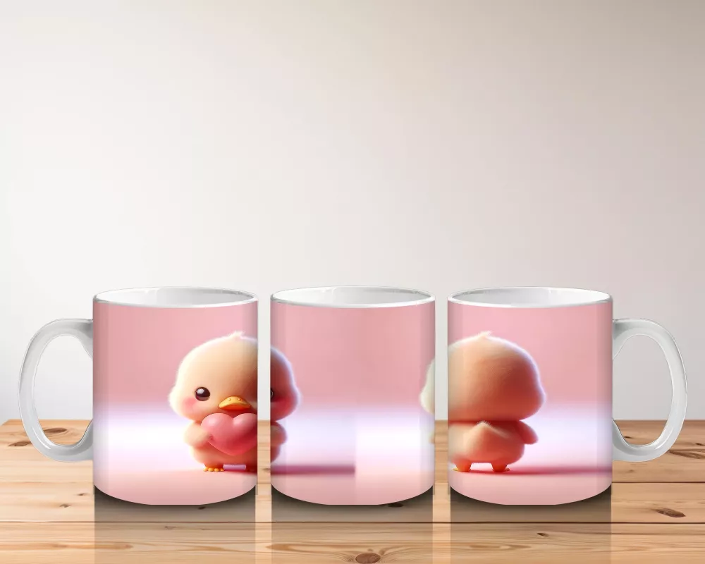 Ön ve Arka Yüzüyle Sevimli Bebek Figürleri – Baskılı Kahve Kupası - 5