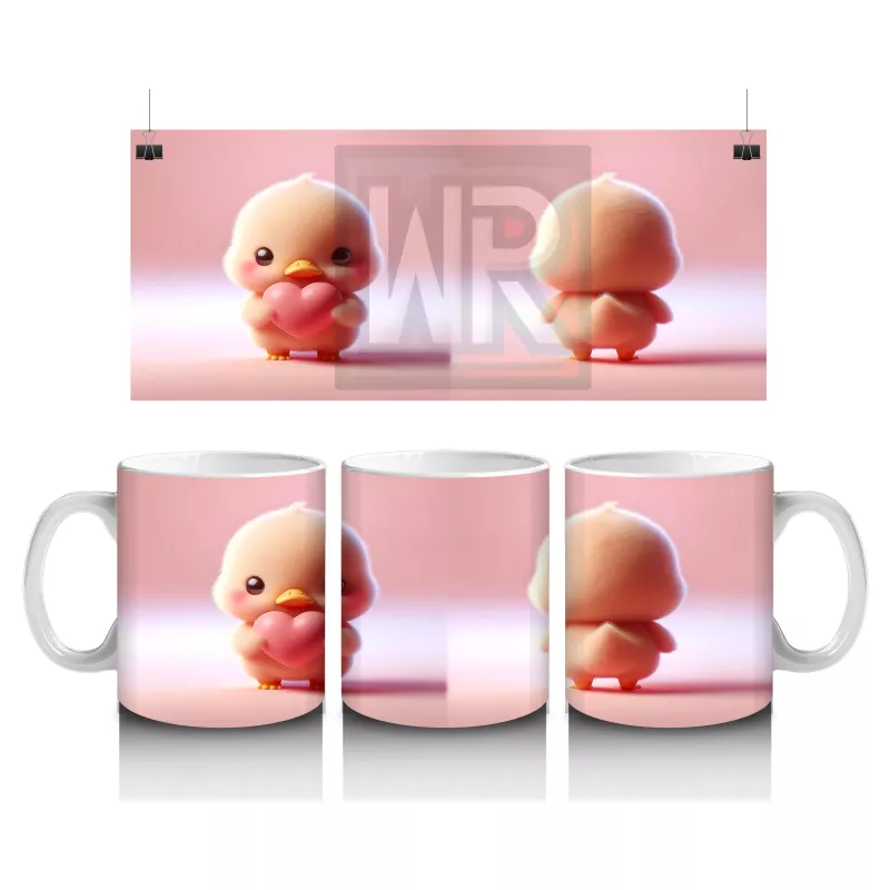 Ön ve Arka Yüzüyle Sevimli Bebek Figürleri – Baskılı Kahve Kupası