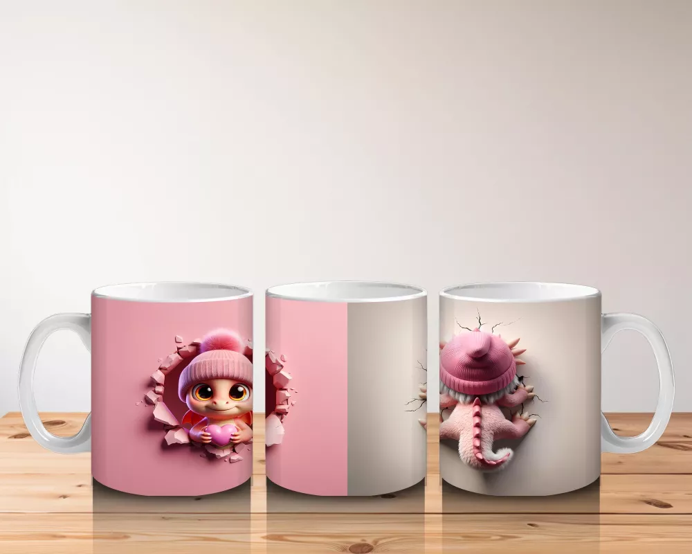 Örgü Şapkalı Sevimli Ayıcık – Baskılı Kahve Kupası - 5