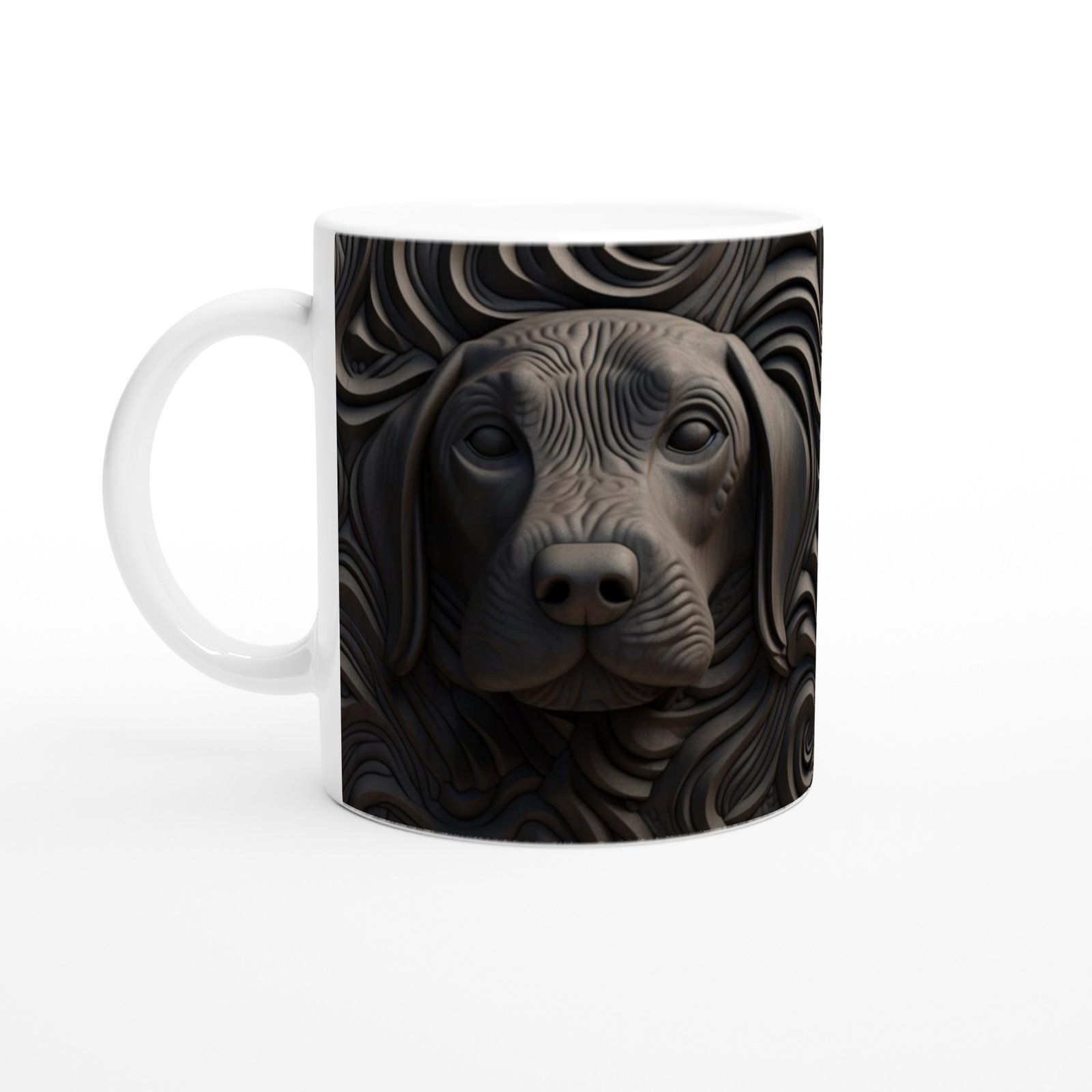 Oyma Stil Siyah Köpek Kupa Bardak