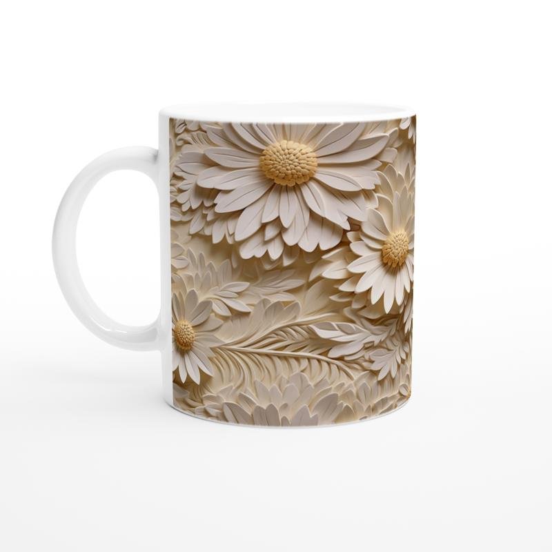 Papatya Düşleri 3D Çiçekli Kupa Bardak