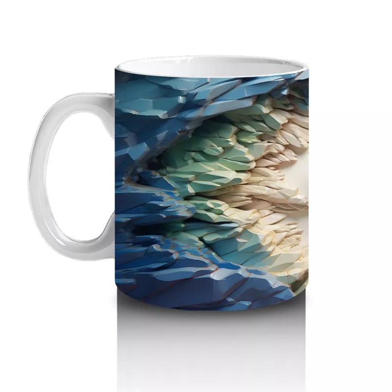 Parlak Işıklarla Çevrelenmiş Mavi Kelebek – Baskılı Kupa - 2