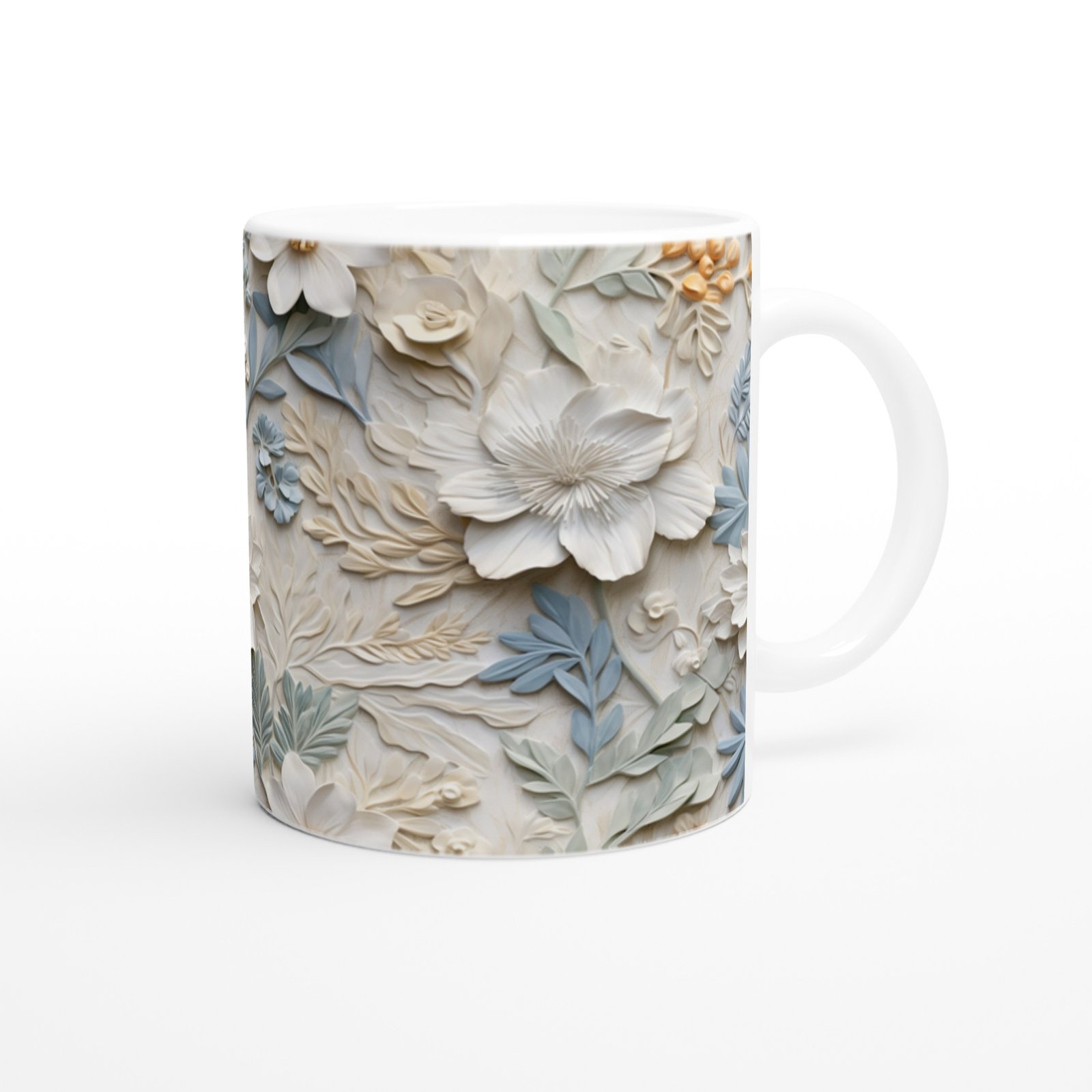 Pastel Bahar Dokunuşlu Çiçekli Kupa Bardak - 3