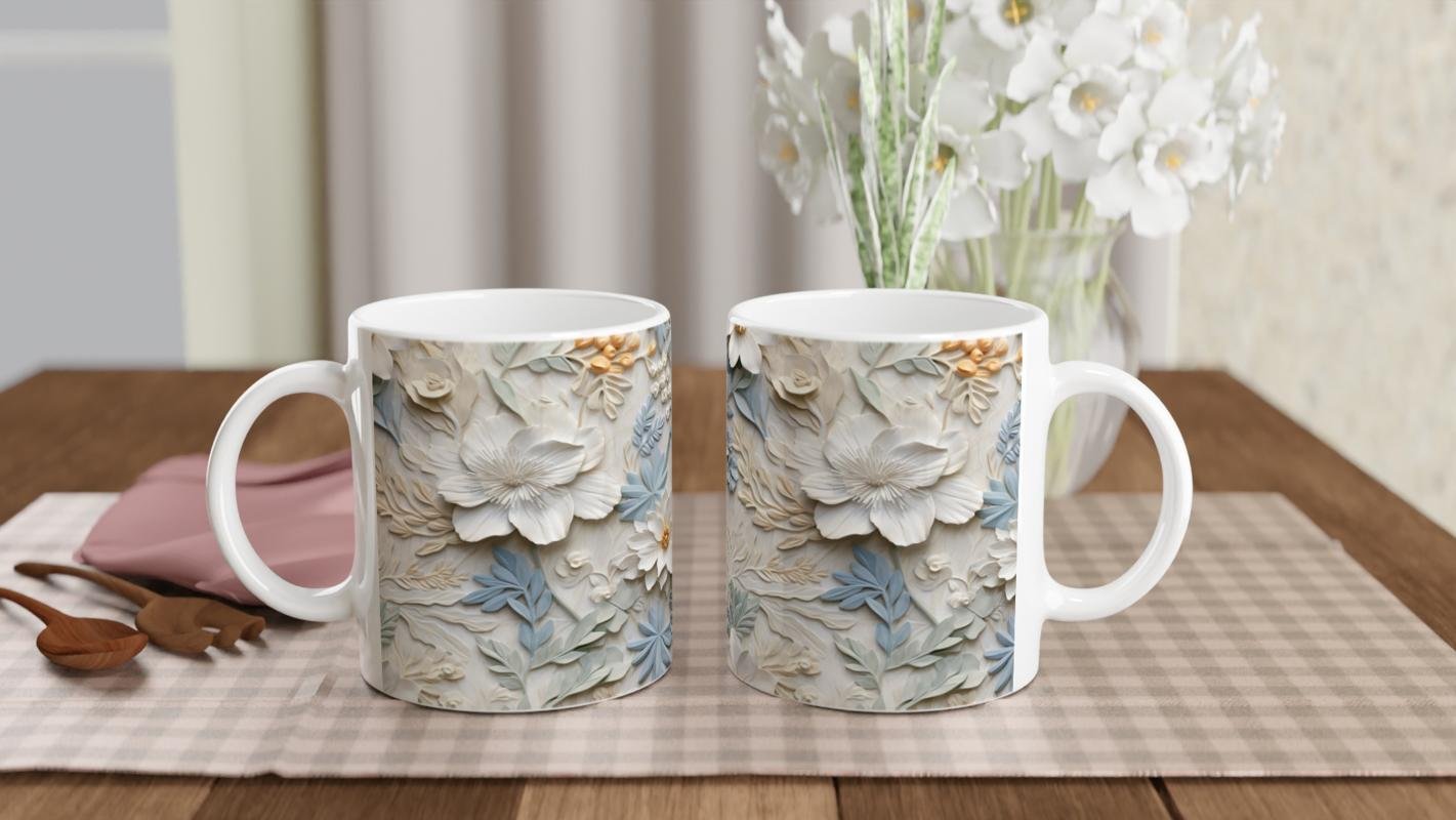 Pastel Bahar Dokunuşlu Çiçekli Kupa Bardak - 5