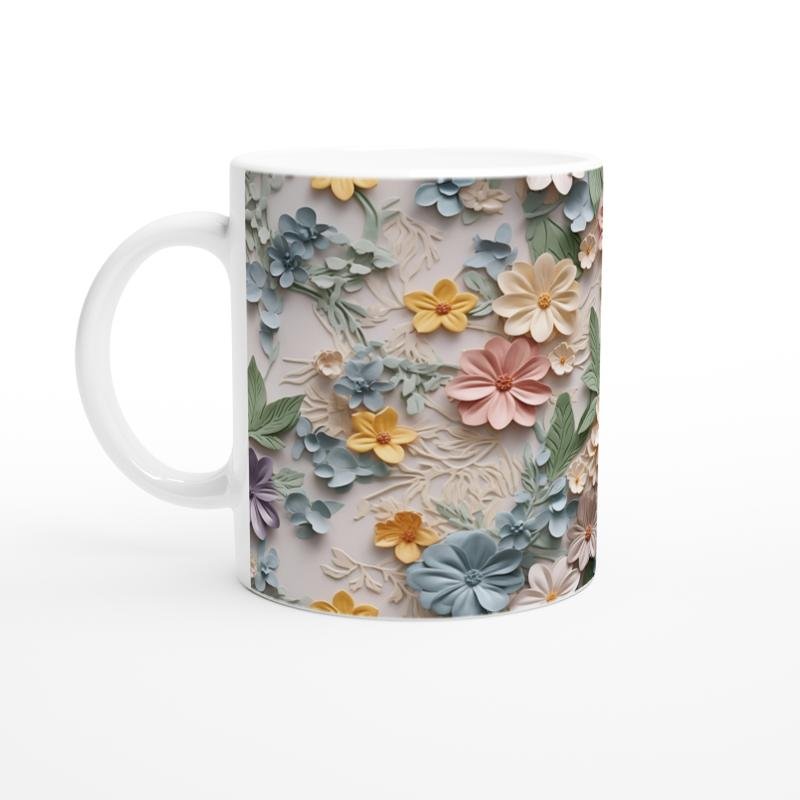 Pastel Bahar Esintisi Çiçekli Kupa Bardak