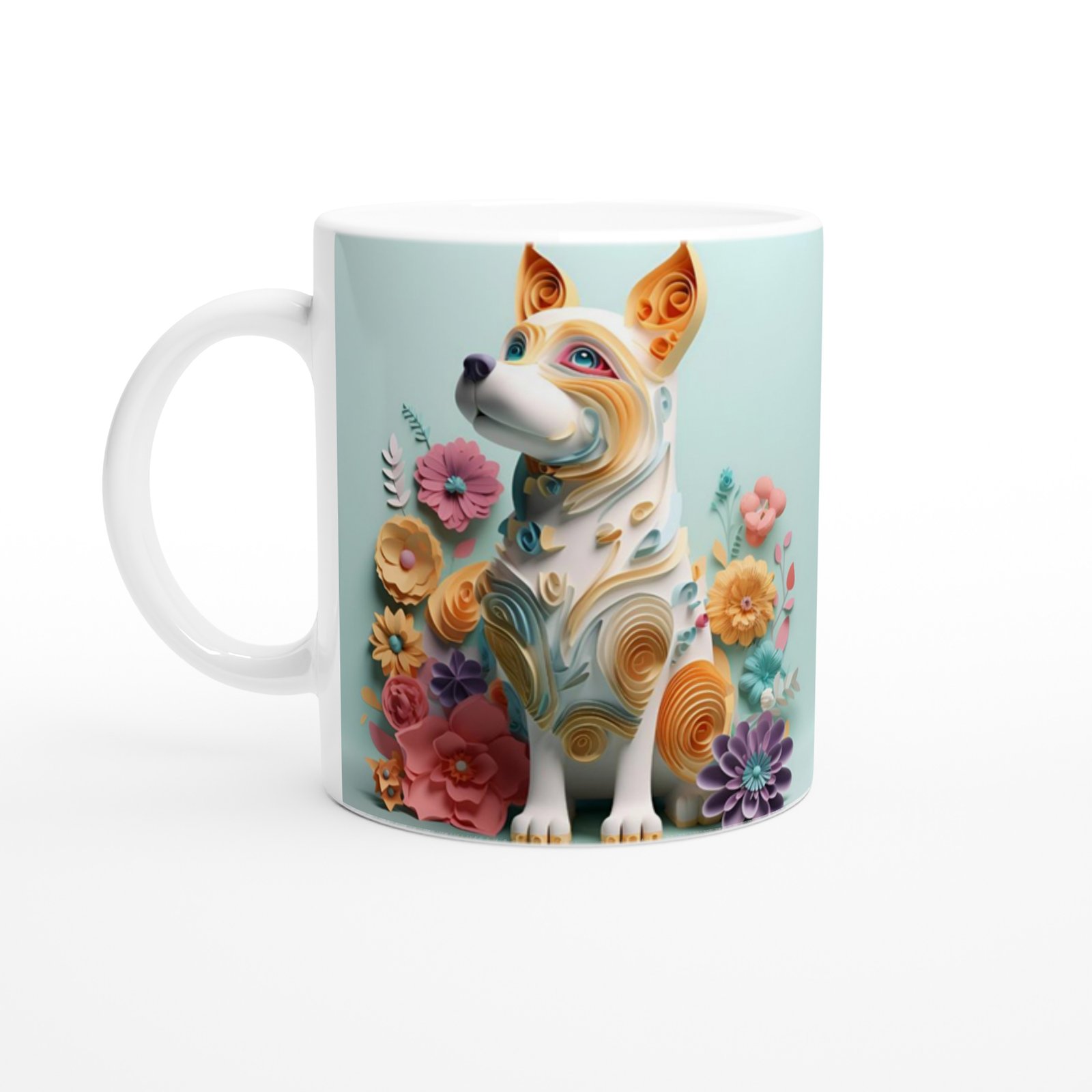 Pastel Bahar Köpeği Kupa Bardak