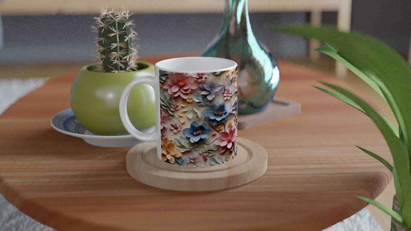 Pastel Bahar Rüyası Çiçekli Kupa Bardak - 4