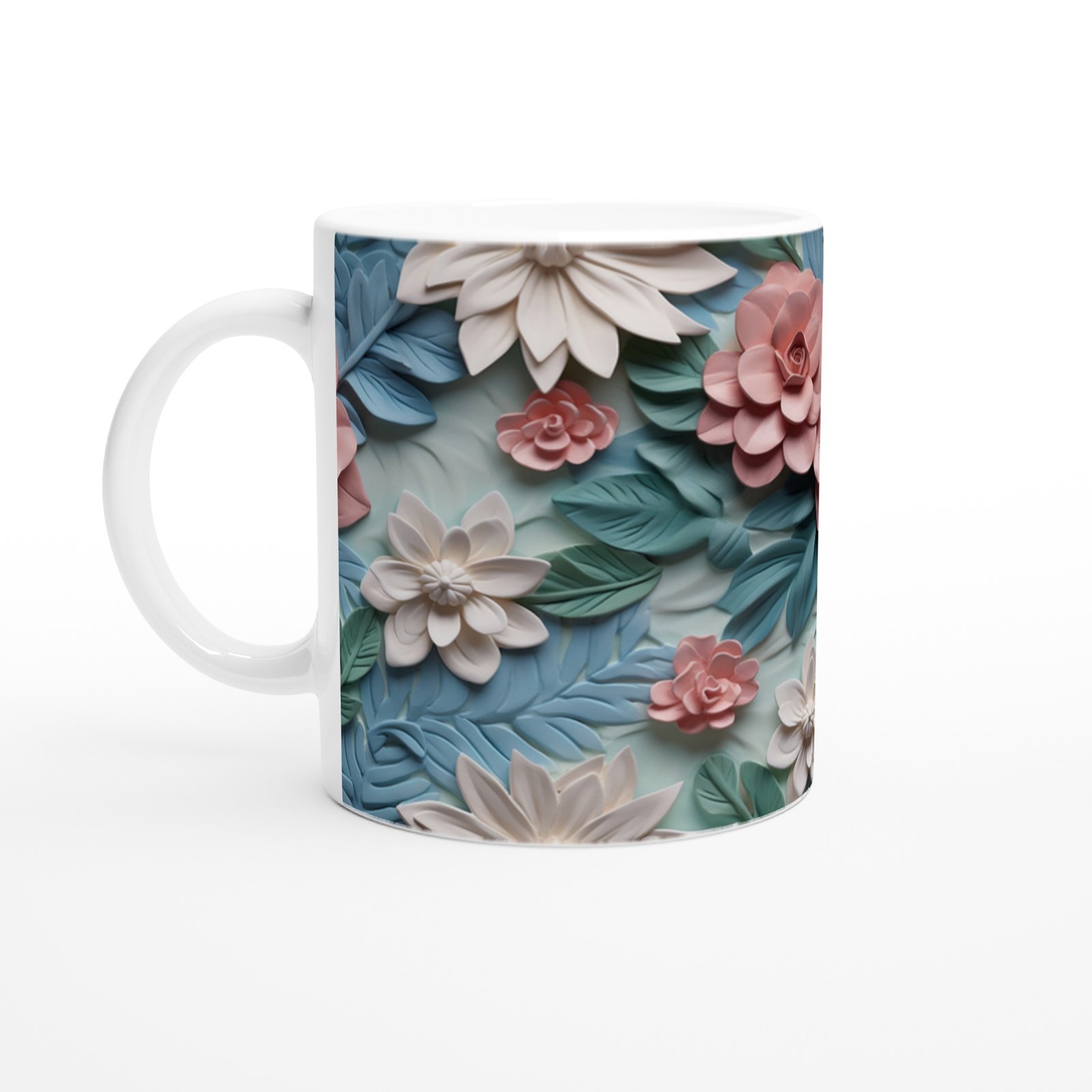 Pastel Bahçesi Gül Desenli Kupa Bardak