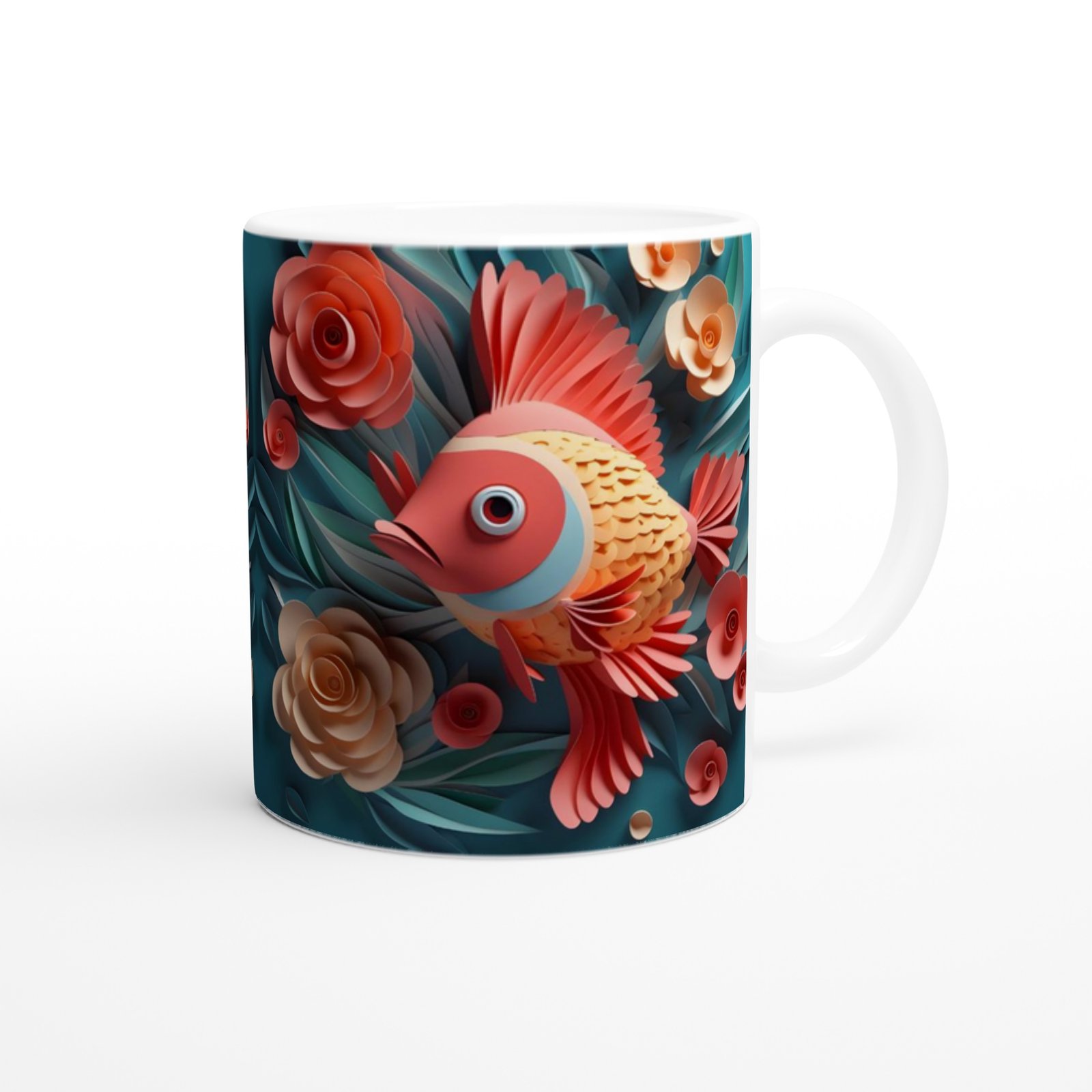 Pastel Balık Baskılı Kupa Bardak - 3