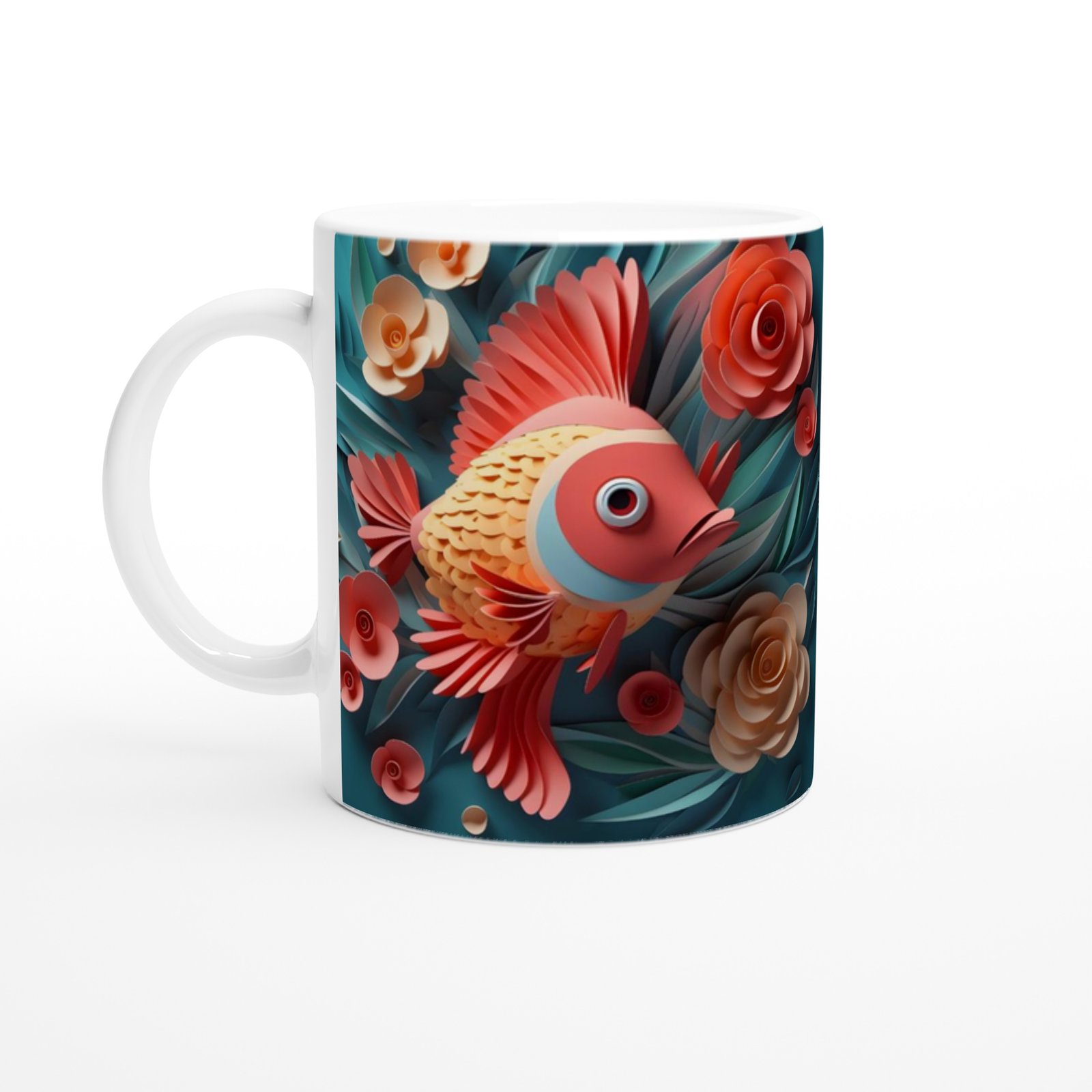 Pastel Balık Baskılı Kupa Bardak