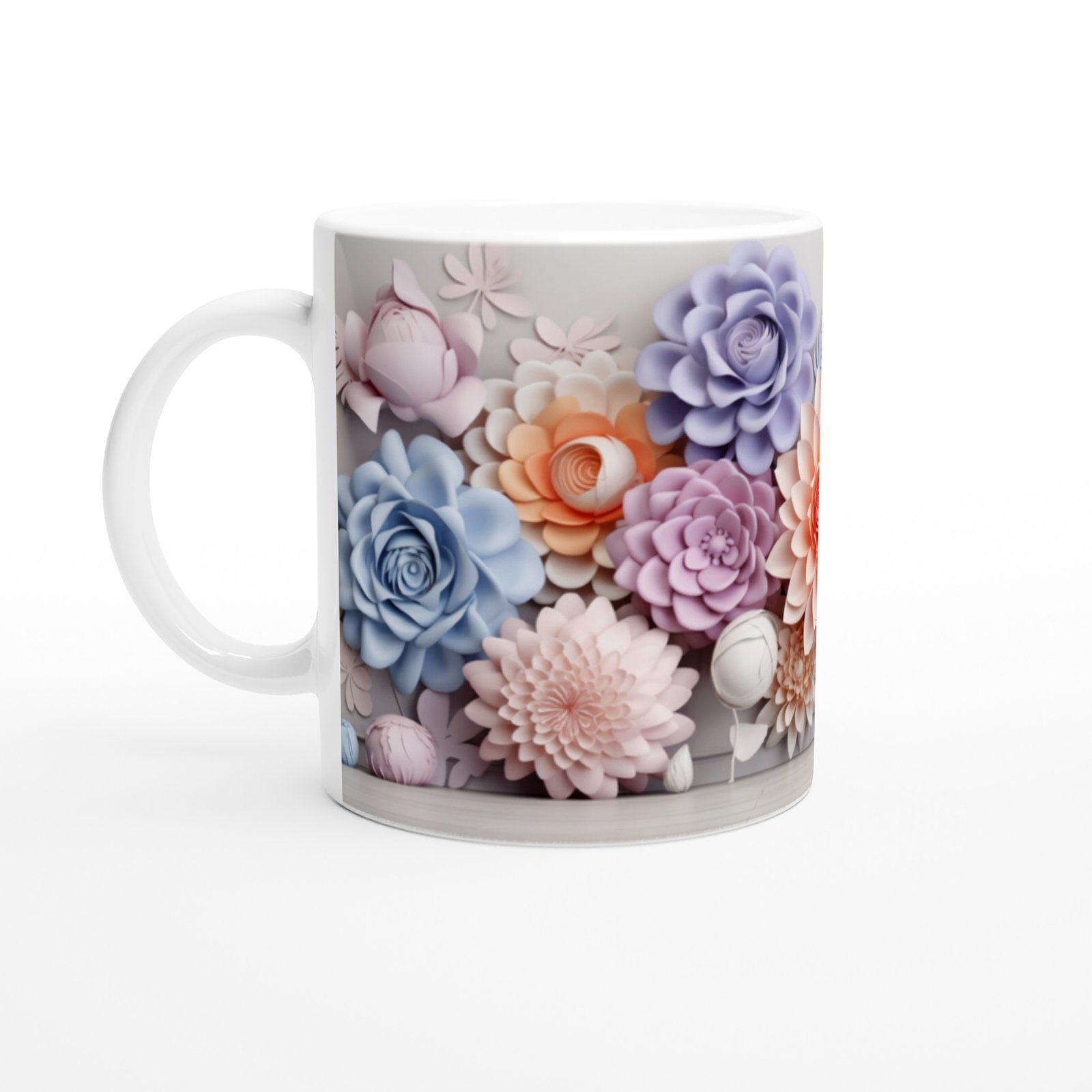 Pastel Çiçek Duvarı Kupa Bardak