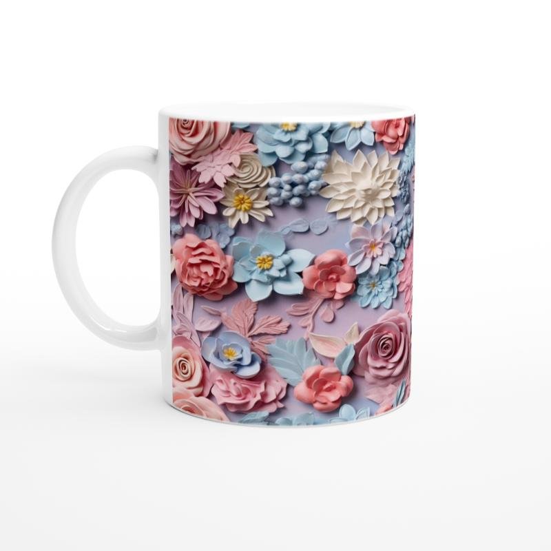 Pastel Düş Bahçesi Çiçek Desenli Kupa Bardak