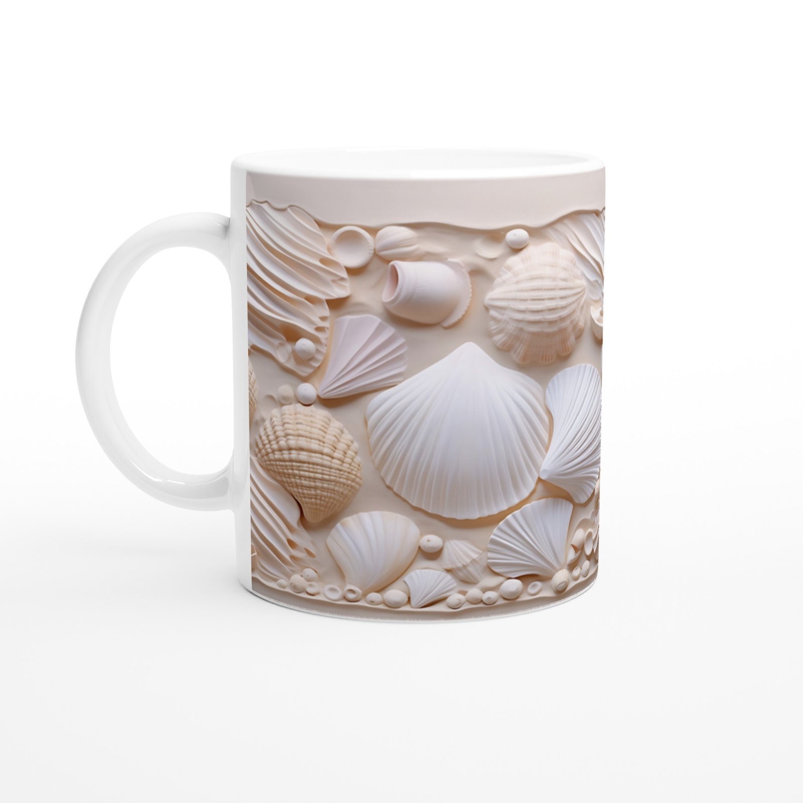 Pastel Kabuk Desenli Sade ve Şık Su Altı Temalı Kupa Bardak - 2