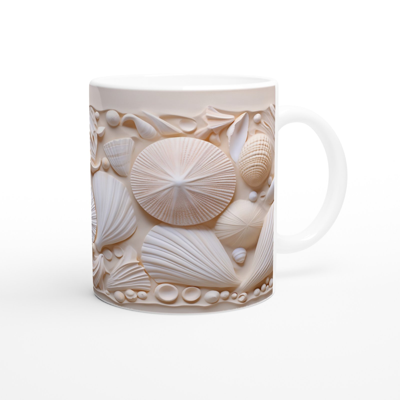 Pastel Kabuk Desenli Sade ve Şık Su Altı Temalı Kupa Bardak - 3