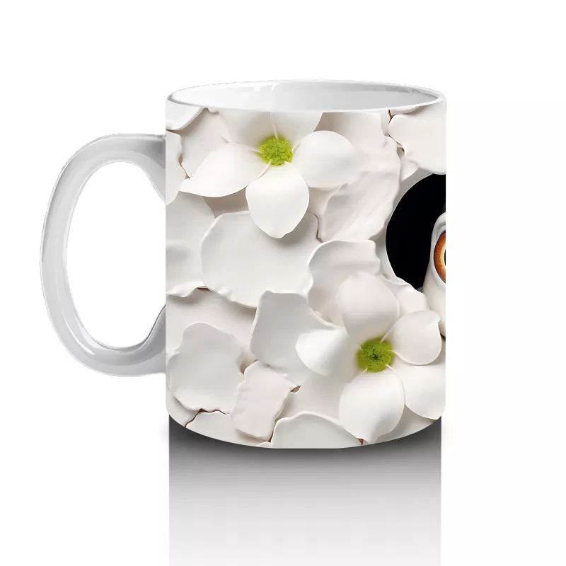 Pastel Renkli Çiçek Dalgaları Arasında Işık Geçidi - Baskılı kahve kupası - 2