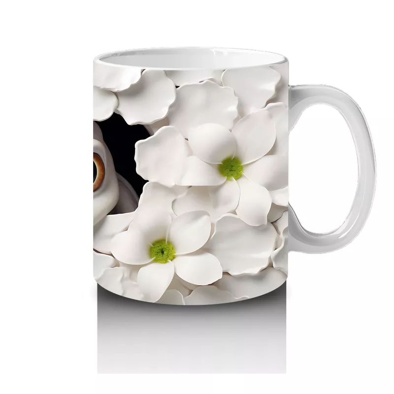 Pastel Renkli Çiçek Dalgaları Arasında Işık Geçidi - Baskılı kahve kupası - 4