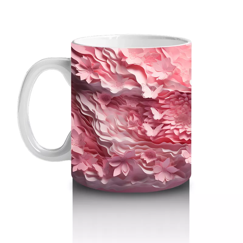 Pastel Renkli Şık Kelebek– Baskılı Kahve Kupası - 2