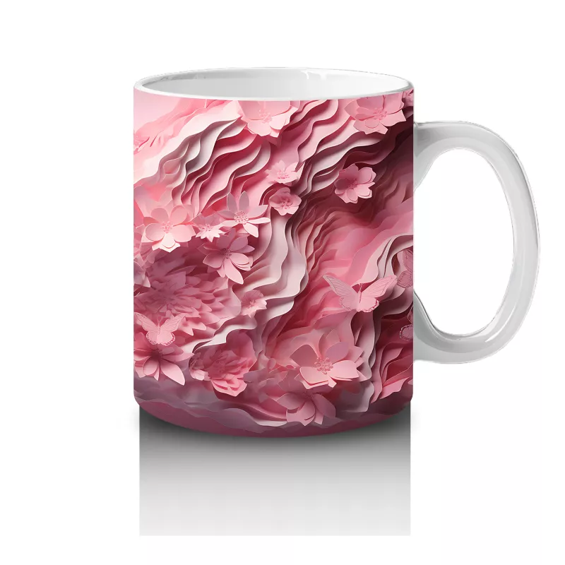 Pastel Renkli Şık Kelebek– Baskılı Kahve Kupası - 4