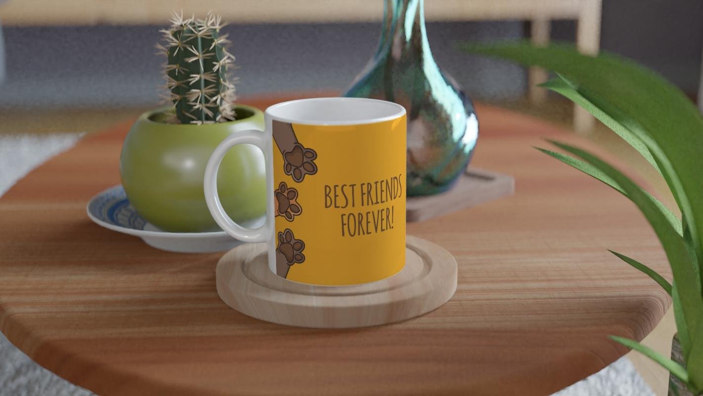 Patili Dostlar ve “Best Friends Forever” Temalı Baskılı Kupa Bardak - 4