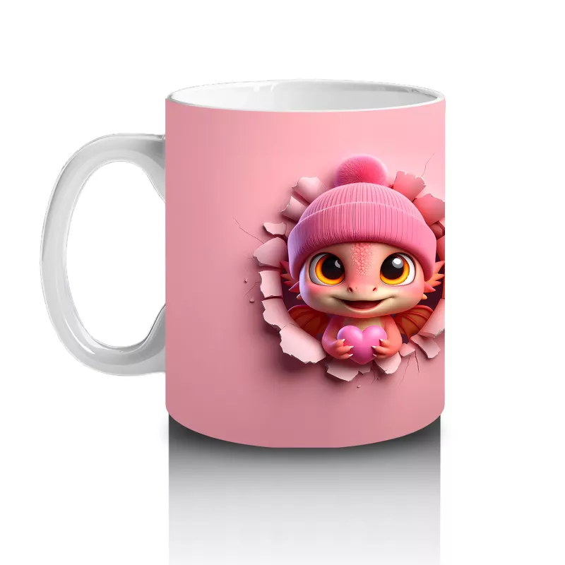 Pembe Bere Takmış Tilki Figürü - Baskılı Kahve Kupası - 2