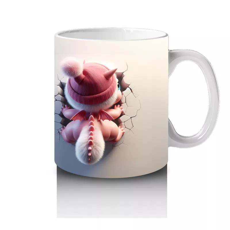 Pembe Bere Takmış Tilki Figürü - Baskılı Kahve Kupası - 4